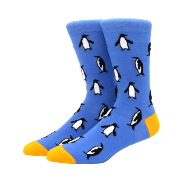 2024 New Hiphop Cotton Men Socks Harajuku Happy Funny animal Flamingo penguin chili Dress Socks for Male Wedding Christmas Gift - Image 15
