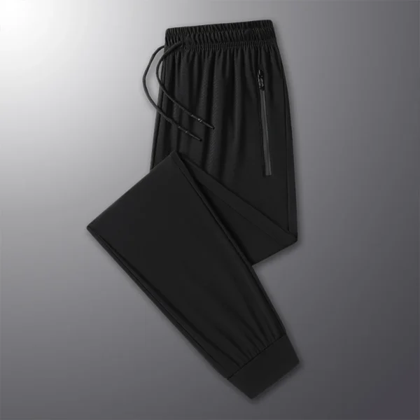 Summer Ice Silk Men Quick Drying Breathable Casual Pants Comfortable Loose Large Size High Elastic Outdoor Running Sports Pants - Image 2