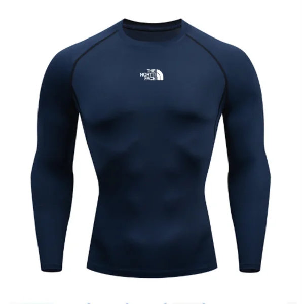 Mens Compression Base Layer Long Sleeve Top Athletic Gym Fitness Shirt Quick Dry Slim Fit Thermal Sportswear Running Workout Tee - Image 2