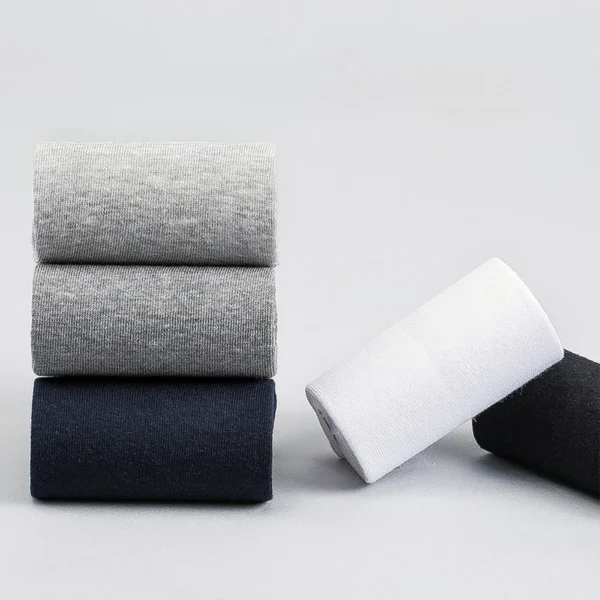 HSS 5/10 Pairs Men's Cotton Blend Socks Black Business Men Socks Soft Breathable Summer Winter for Male Socks Plus Size (6.5-14) - Image 4