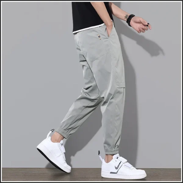 Casual Loose-Fit Men's Long Pants Trendy Sweatpants Thin Spring 9-Point Bunded Feet Pants Summer Workwear - Image 3