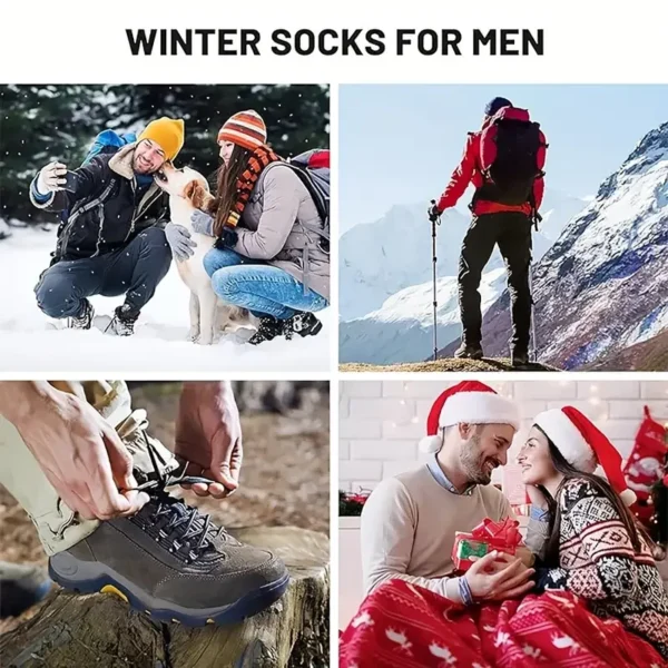 5 Pairs Merino Wool Socks For Men, Super Thick Hiking Socks Thermal Socks For Cold Weather - Image 15