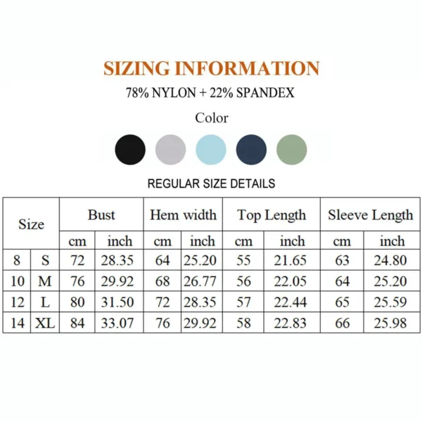 HGC Long Sleeve Workout Top Gym Pilates Clothes Women Active Wear Sports Shirt High Elastic Fitness Yoga Clothing Running Shirts - Image 6