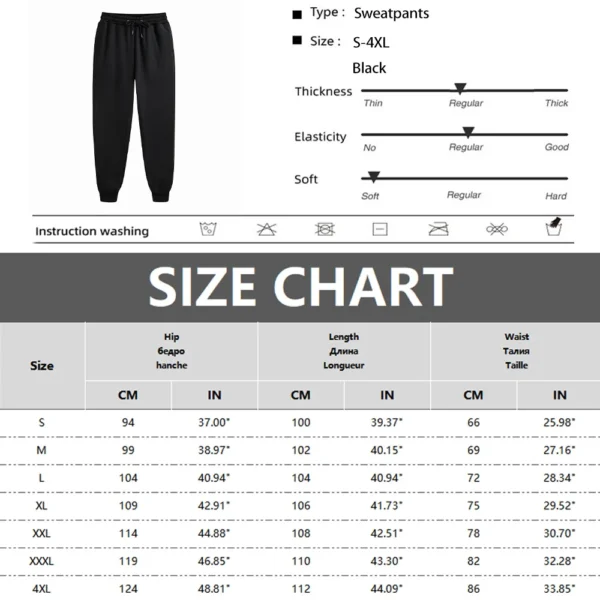 Men's Sweatpants Spring Autumn Fleece Pants Sport Long Pants Casual Drawstring Pockets Trousers Oversize Sweatpants For Men - Image 2