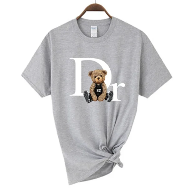 Luxury Brand Cute Bear Print Women T-shirt Tshirt Summer Graphic Fashion Female T Shirts Woman Clothing Free Shipping - Image 4