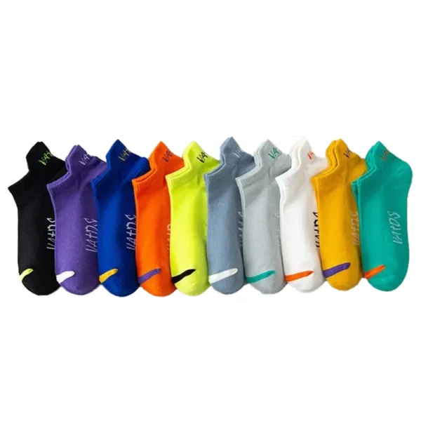 5/10/20/30 Pairs Men Ankle Socks Fashionable Letter Sports Style Odor Proof Sweat Absorbing Breathable Invisible Running Socks - Image 2