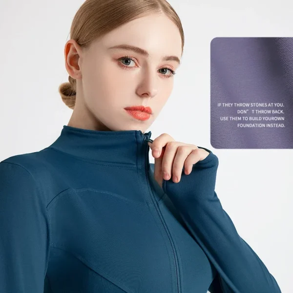 S-3XL Long Sleeve Sports Jacket Women Zip Fitness Yoga Shirt Gym Top Activewear Running Coats Workout Clothes for Cycling Sexy - Image 3