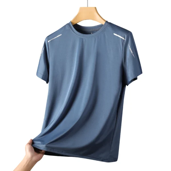 CHRLCK Men's Running Quick Drying T-shirts Breathable Hiking Fishing Tees Soft Elasticity Outdoor Sports Short Shirt Summer - Image 2