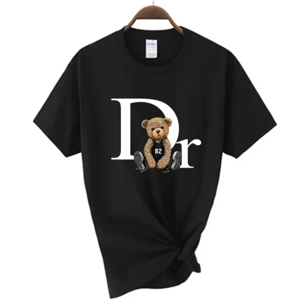 Luxury Brand Cute Bear Print Women T-shirt Tshirt Summer Graphic Fashion Female T Shirts Woman Clothing Free Shipping - Image 3