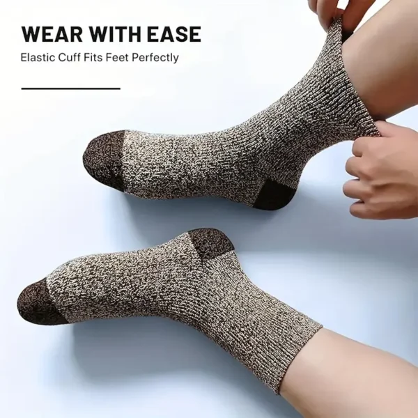 5 Pairs Merino Wool Socks For Men, Super Thick Hiking Socks Thermal Socks For Cold Weather - Image 9