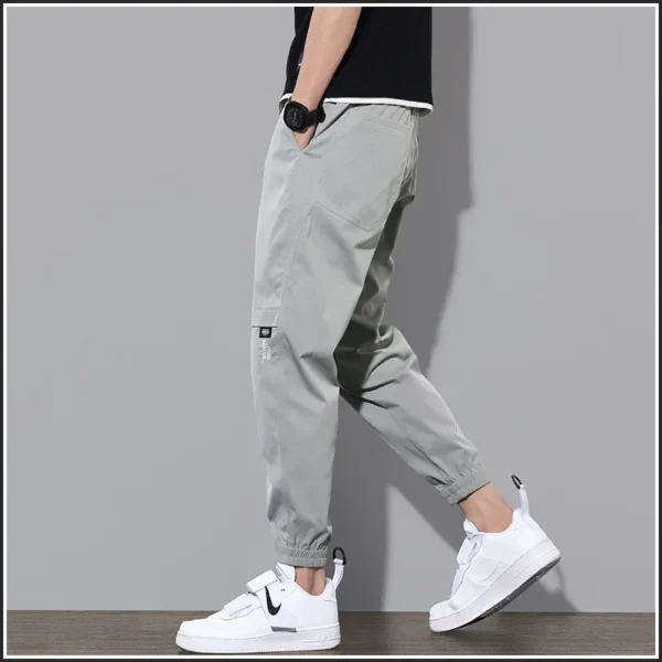 Casual Loose-Fit Men's Long Pants Trendy Sweatpants Thin Spring 9-Point Bunded Feet Pants Summer Workwear - Image 2