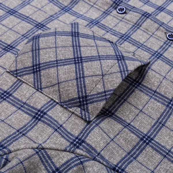 New 5XL men's shirt autumn and winter plus fleece thickened warm long sleeve non-ironing plaid business casual slim-fit fashion - Image 3