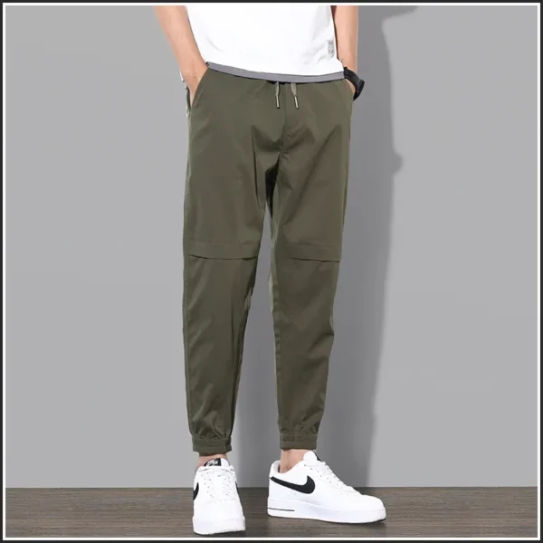 Casual Loose-Fit Men's Long Pants Trendy Sweatpants Thin Spring 9-Point Bunded Feet Pants Summer Workwear - Image 4