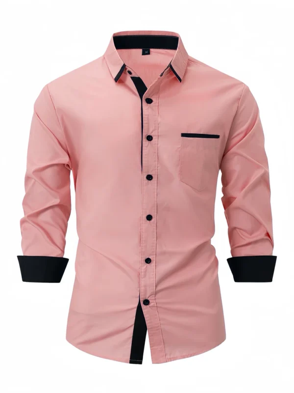 2024 explosive men's shirt system buckle solid color shirt business office super large size 6xl loose style fashion designer - Image 2