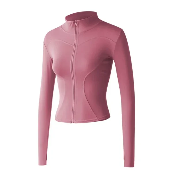 S-3XL Long Sleeve Sports Jacket Women Zip Fitness Yoga Shirt Gym Top Activewear Running Coats Workout Clothes for Cycling Sexy - Image 4