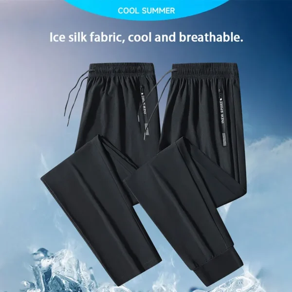 Running Pants Zipper Quick Dry Summer Fishing Outdoor Jogging Sweatpants Men Fitness Trousers Training Sport Long Pant Workout